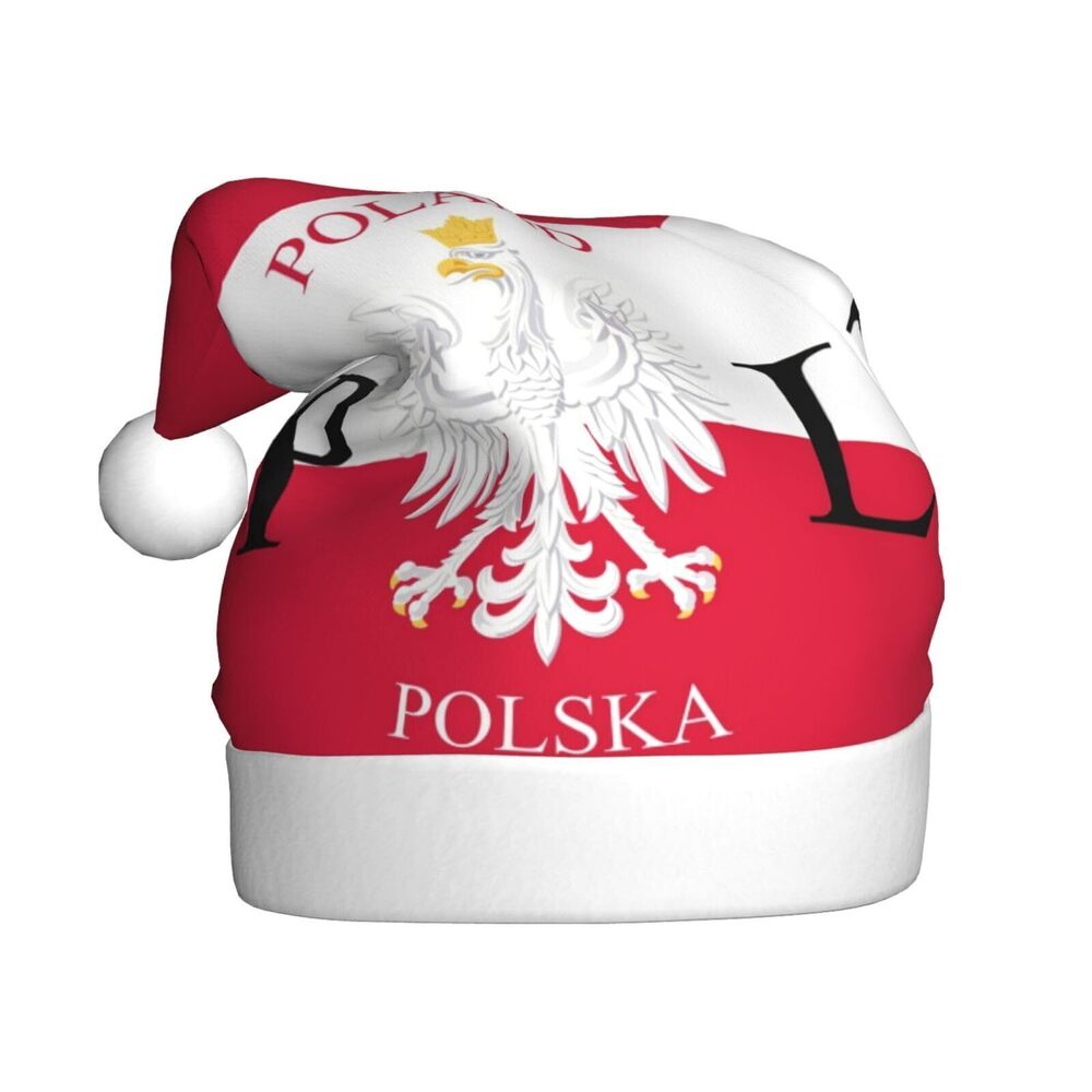 1829 Polish Flag Poland Polska Christmas Hat, Xmas Holiday Hat, Christmas